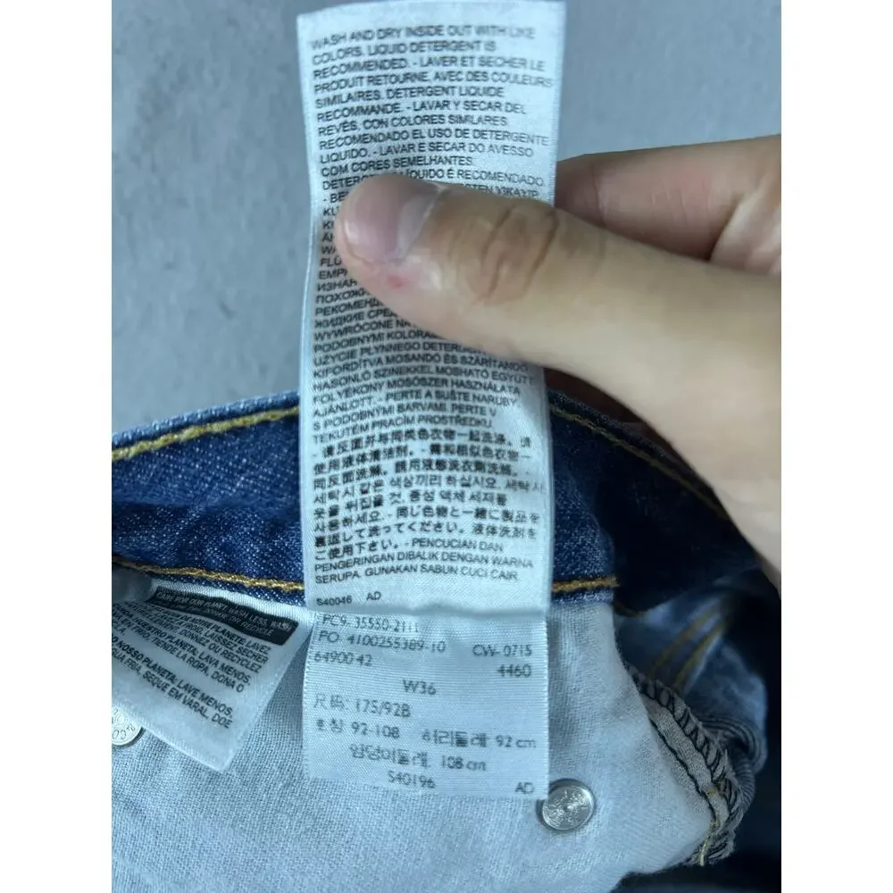 Levi's 550 Denim Shorts Mens 36 Blue Flat Front Relaxed Fit Medium Wash Classic